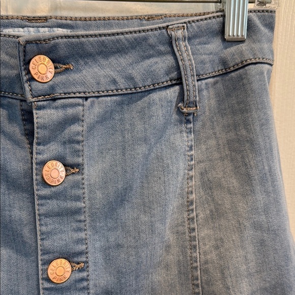 Celebrity Pink 3 / 26 waist Blue A-Line Button Down Mini Skirt - Picture 5 of 9